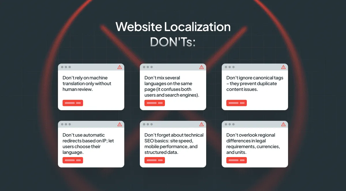 Website localization DONT's